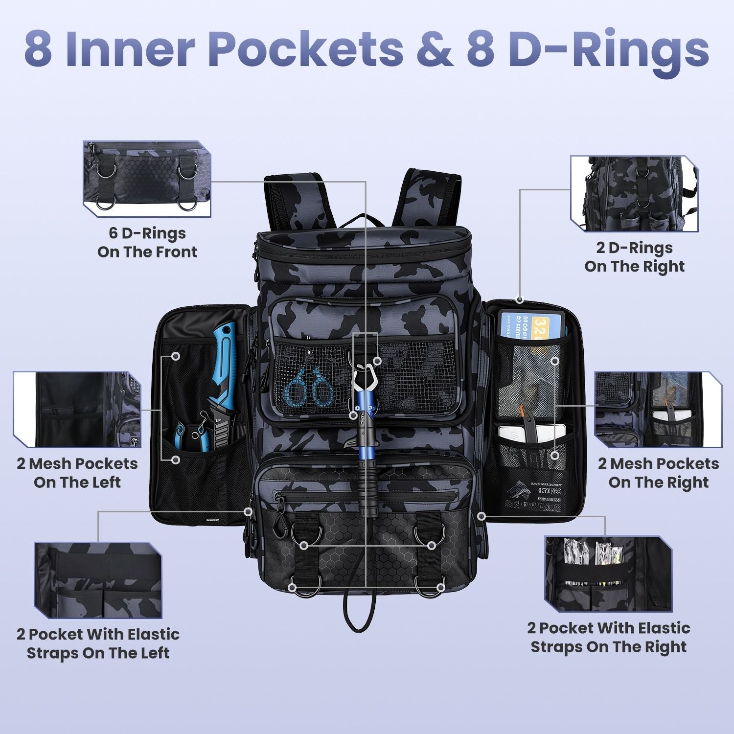 Large Capacity Fishing Tackle Backpack