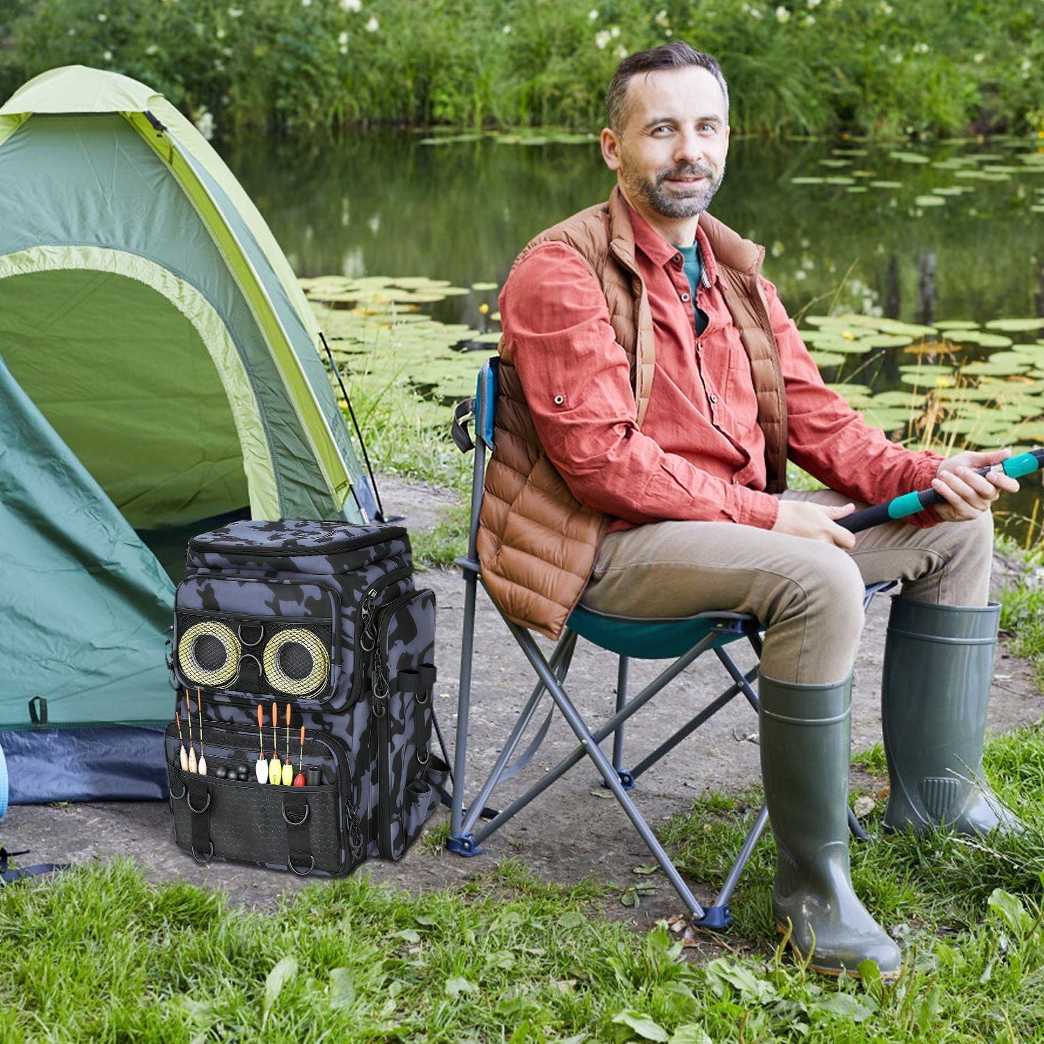 Large Capacity Fishing Tackle Backpack